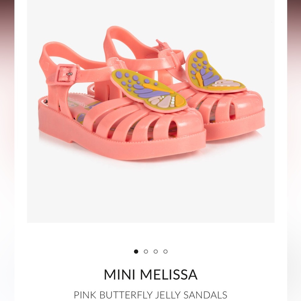 Girls pink butterfly jelly sandals by Mini Melissa